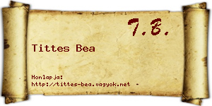 Tittes Bea névjegykártya